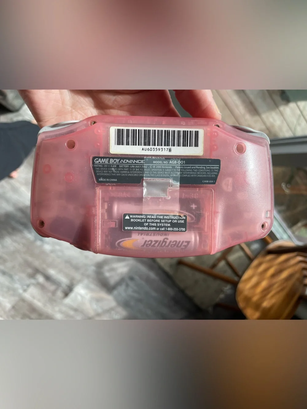 Nintendo Game Boy Advance - Transparent Pink Handheld
